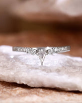 KAELIS Kite Cut Moissanite Diamonds Matching Curved Wedding Band